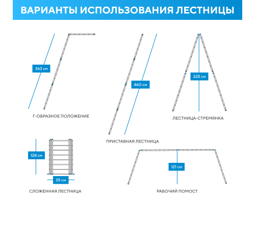 Лестница-трансформер 4х4 СТАНДАРТ (4,60м) Лестница-трансформер 4х4 СТАНДАРТ (4,60м)